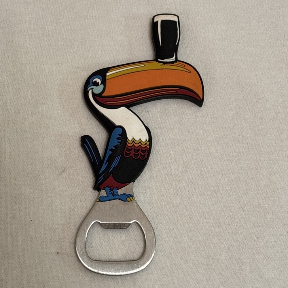 Guinness Toucan Bottle Opener Fridge Magnet Breweriana Beer Collectible